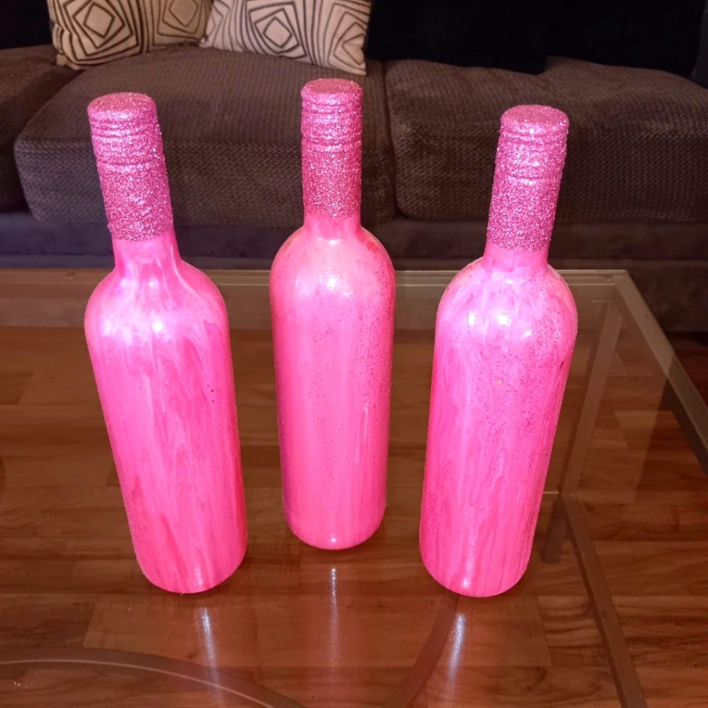 Set of Three PINK BARBIE Decorative Bottles- Bottles by Chanbursai